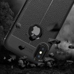 Wholesale iPhone X (Ten) TPU Leather Armor Hybrid Case (Space Gray)